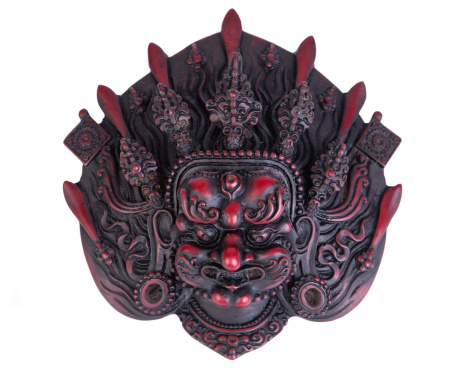 Сувенир из керамики маска Чеппу 13х14см