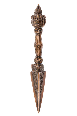 Ритуальный нож Пурба длиной 25см из двух металлов: медь, латунь