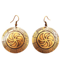 Славянские серьги из латуни "Древнеславянский календарь"