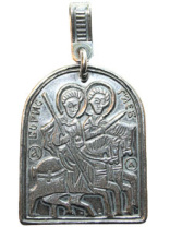 Славянская подвеска из мельхиора "Борис и Глеб"