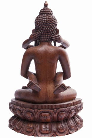Деревянная статуя Самантабхадра 45см