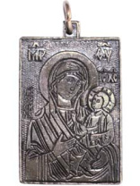 Славянская подвеска из мельхиора "Иверская Богоматерь"