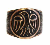 Славянское кольцо из меди "Сокол"