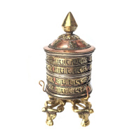 Молитвенный барабан настольный с благими символами высотой 13см Молитвенный барабан настольный с благими символами высотой 13см