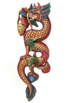 Восточное деревянное расписное панно Дракон (вертикальное) 37см Восточное деревянное расписное панно Дракон (вертикальное) 37см