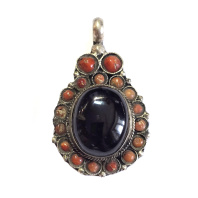 Тибетская подвеска кулон Черный агат