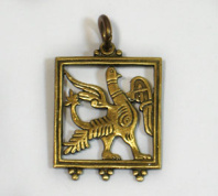 Славянская подвеска из латуни "Птица"