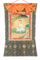 Рисованная Тханка Миларепа размер 70х105см Рисованная Тханка Миларепа размер 70х105см