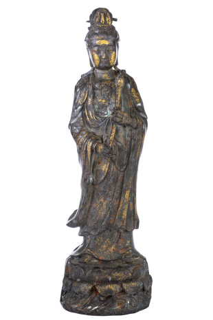 Бронзовая статуя Будда с ростком лотоса 35см