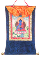 Рисованная Тханка Будда Медицины 56х83см Рисованная Тханка Будда Медицины 56х83см