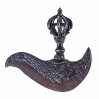 Ритуальный нож Дигуг длина 15см, высота 15см темная бронза Ритуальный нож Дигуг длина 15см, высота 15см темная бронза