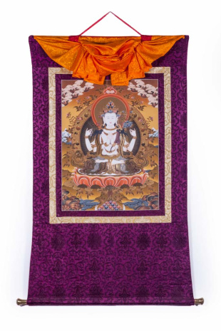 Рисованная Тханка Авалокитешвара 87х133см