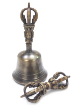 Тибетский колокольчик 5-ти лучевой с ваджром диаметр 7см высота 14см Тибетский колокольчик 5-ти лучевой с ваджром диаметр 7см высота 14см