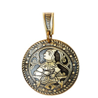 Славянская подвеска из латуни "Гусляр"