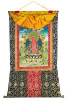 Рисованная Тханка Будда Амитаюс 93х128см Рисованная Тханка Будда Амитаюс 93х128см