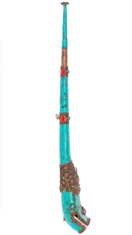 Тибетская труба ДРАКОН Кангдунг бирюза, медь длиной 77см (Лхаса)