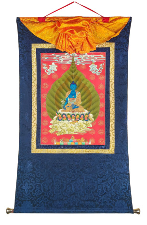 Рисованная Тханка Будда Медицины 82х117см