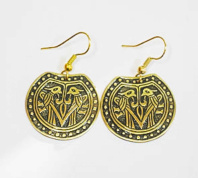 Славянские серьги из латуни "Ловать"