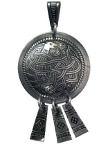 Славянская подвеска из мельхиора "Огненная лисица"