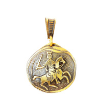 Славянская подвеска из латуни "Печать Александра Невского"