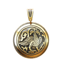 Славянская подвеска из латуни "Суздальская птица"