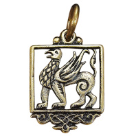Славянская подвеска из латуни "Грифон"