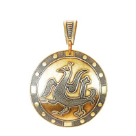 Славянская подвеска из латуни "Новгородская барма"