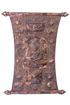 Восточное панно-тханка Дзамбала (чеканка из Тибета) 53х65см