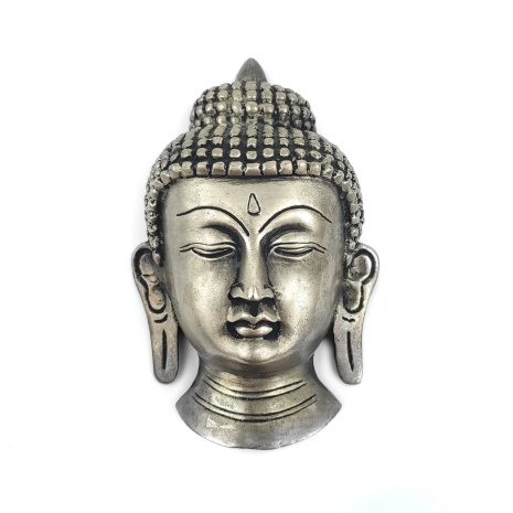 Восточная маска Будда 14см светлая бронза
