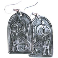 Славянские серьги из мельхиора "Журавли"