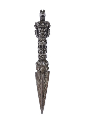 Ритуальный цельнометаллический нож Пурба Три защитника и Хаягрива длиной 20см