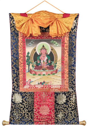 Рисованная Тханка Будда Амитаюс размер 55х80см