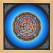 Рисованная Тханка Мандала Калачакры синяя 36х36см