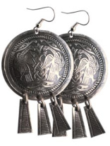 Славянские серьги из мельхиора "Суздальские ястребы"