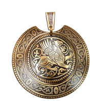 Славянский колт из латуни "Суздальский грифон"