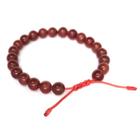 Браслет на руку из камня Сердолик 22 бусины диаметр 8мм на прочной нити