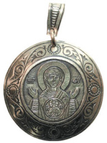 Славянская подвеска из мельхиора "Знамение"