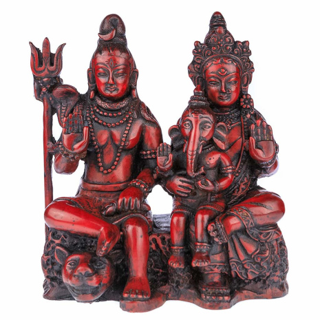 Сувенир из керамики Шива, Парвати и Ганеш 9,5см