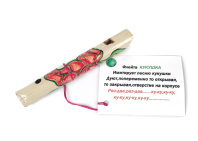 Флейта бамбуковая Кукушка с росписью из красного листа длина 12см Флейта бамбуковая Кукушка с росписью из красного листа длина 12см