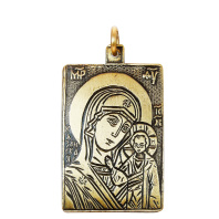 Подвеска с символикой, латунь "Казанская Богоматерь"