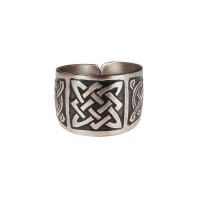 Славянское кольцо из латуни c посеребрением "Звезда Сварога"
