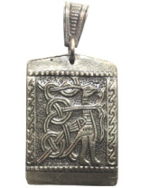 Славянская подвеска из мельхиора "Журавль"