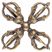 Ваджр пятиконечный Двойной Вишва-ваджр длиной 12см Ваджр пятиконечный Двойной Вишва-ваджр длиной 12см