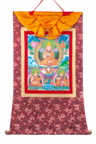 Рисованная Тханка Лама Цонкапа 65х110см Рисованная Тханка Лама Цонкапа 65х110см