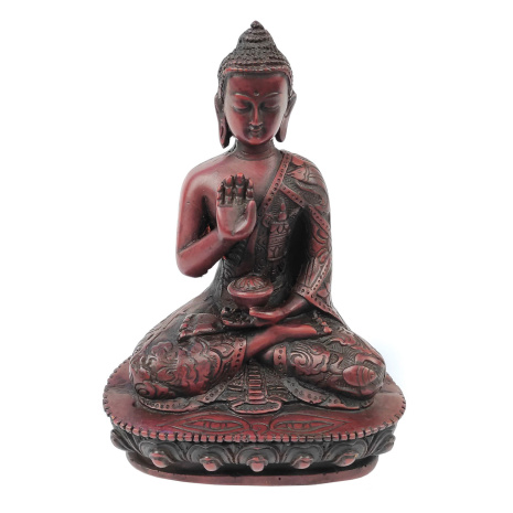 Сувенир из керамики Будда Амогасиддхи 13см украшен двойным ваджром