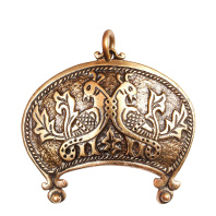 Славянская Лунница из латуни "Широкорогая "