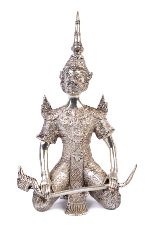 Бронзовая статуя Тайского защитника 22см