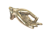 Восточная дверная ручка Рука Будды (левая) длиной 9см цвет золотой