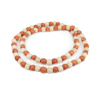 Бусы мужские мелкие из натурального дерева вокруг шей длина 40см