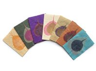 Открытка из травяной бумаги с листкой Бодхи 11,5х16,5см